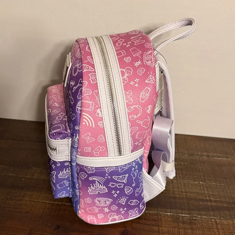 Loungefly Disney Parks Pink / Purple Ombré Mini Icons Backpack - Picture 5 of 6